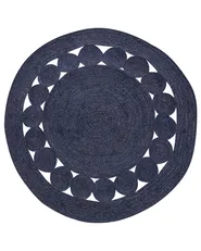 Tappeto KOYUNLU Blu scuro ø 120 cm Iuta_904019
