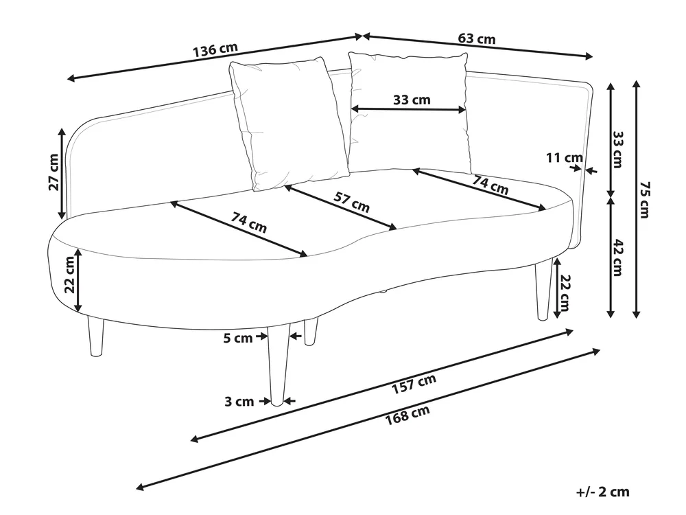 Chaise longue versione destra CHAUMONT Velluto Tortora_880849