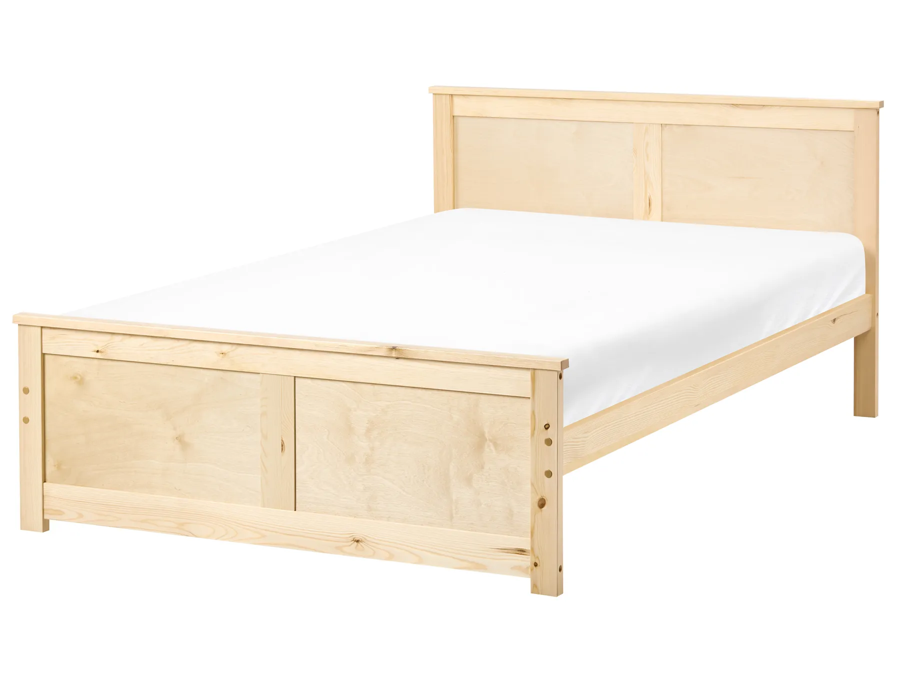Bett mit Lattenrost DAUPHIN Kiefernholz Hellbraun 120 x 200 cm_1059817