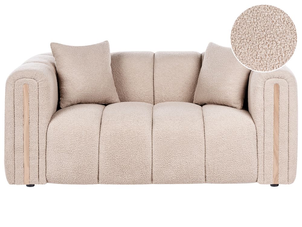Sofá 2 plazas MORSIL Bouclé Beige