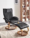 Sillón de masaje MAJESTIC con reposapiés Piel sintética Negro