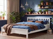 Bed Pine Wood MAYENNE 180 x 200 cm (EU Super King) White_1151350