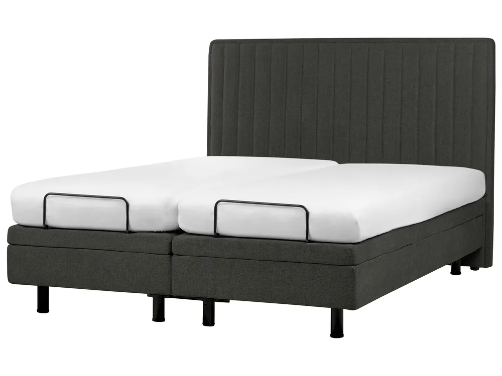Bett verstellbar Stoff DUKE II 160 x 200 cm Dunkelgrau_987366