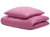 Cotton Sateen Duvet Cover Set 135 x 200 cm Pink HARMONRIDGE_815037