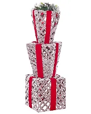 Decoración de Navidad LED HUMPPILA 87 cm Regalos de Navidad Blanco_1177962