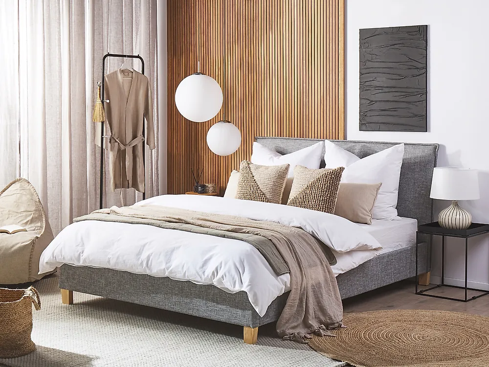 Bed Fabric SENNEZ 160 x 200 cm (EU King Size) Light Grey_1175642