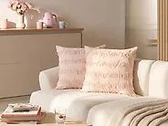 Set di 2 cuscini AGASTACHE 45 x 45 cm Rosa Trama geometrica_1179827