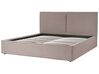 Fabric EU Super King Size Ottoman Bed Taupe MOISSAC_873937