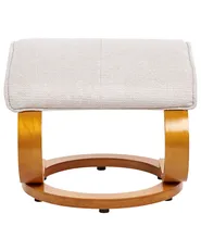 Massage Chair HERO with Footstool Fabric Light Beige_964737