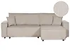 Corner Sofa Bed ABACKA Corduroy Beige Left Hand