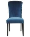 Sada 2 sametových jídelních židlí modré PISECO_781799