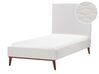 Velvet EU Single Size Bed Off-White BAYONNE_901305