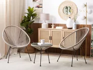 Bistro Set ACAPULCO II PE Rattan Light Grey_817055