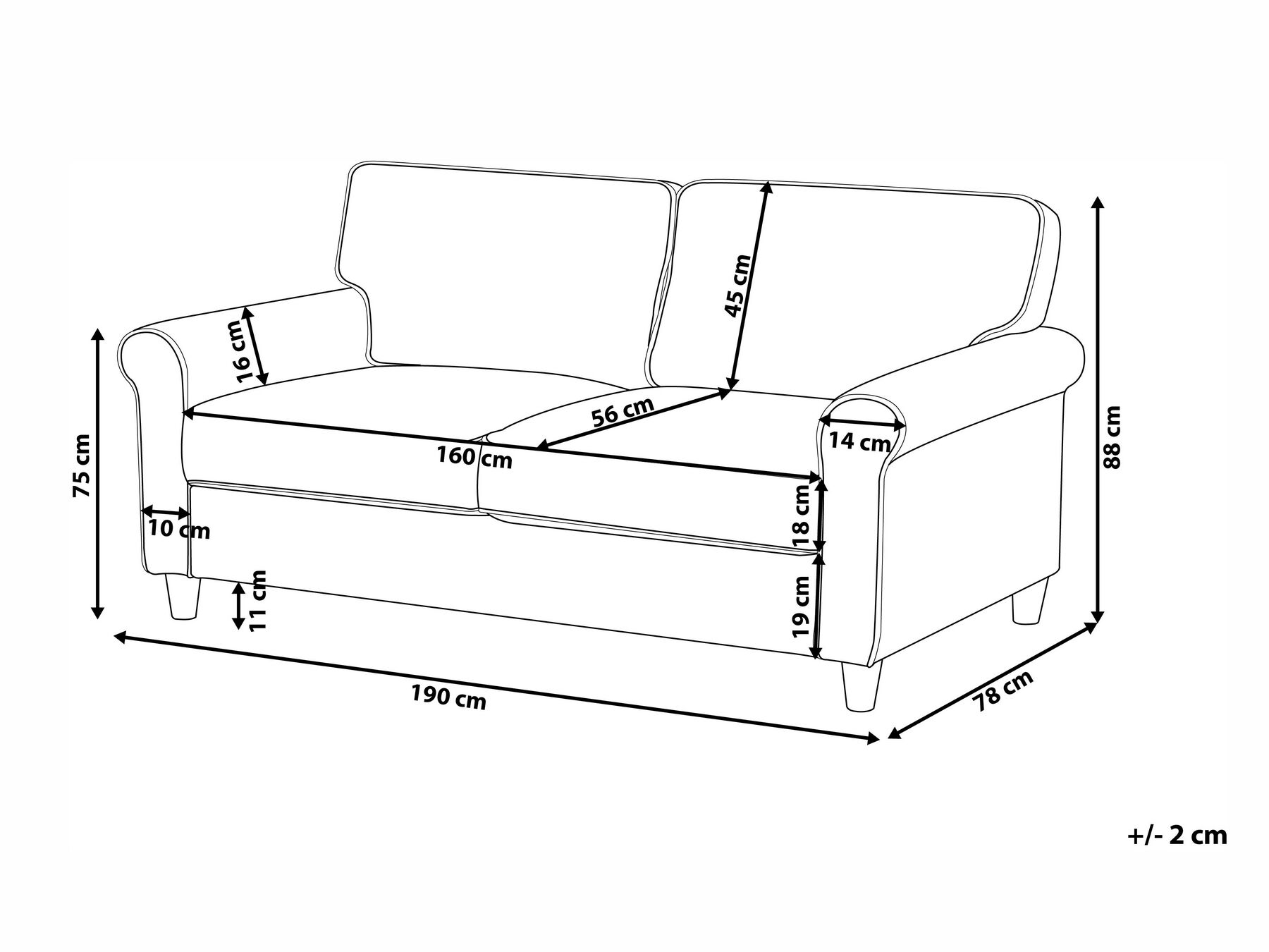 Sofa 3 Seater RONNEBY Corduroy Dark Green_901431