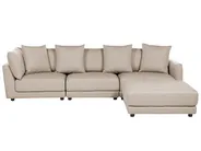 Sofa 3 Seater SIGTUNA with Ottoman Fabric Beige_896583