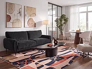 Sofa 3-Sitzer SKARO Chenillegewebe Schwarz_1156708
