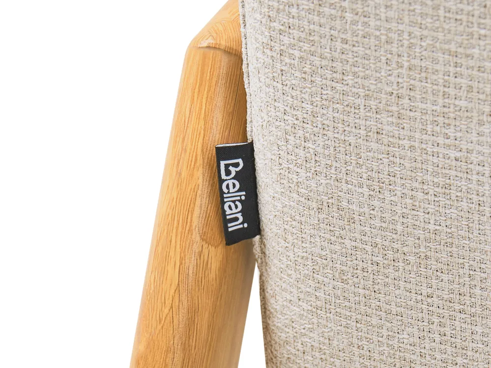 Living Room Set 3 Seater EDLAND with Pouffe Fabric Light Beige_1041089