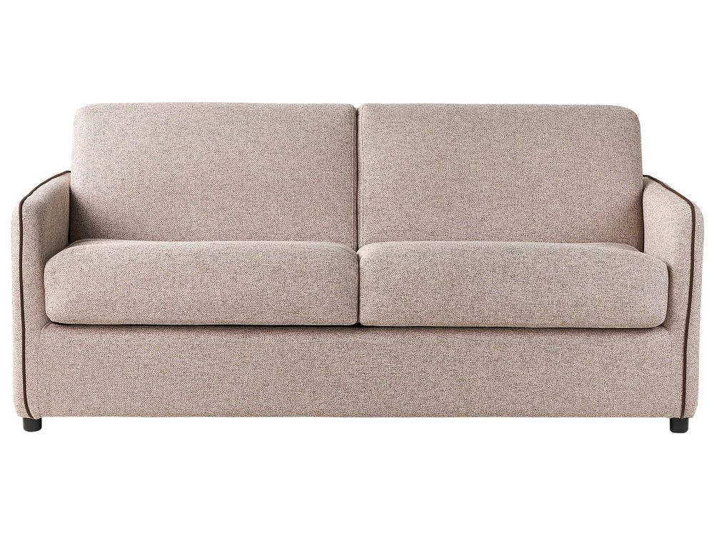 Schlafsofa 2-Sitzer ISHOJ Stoff Hellbraun