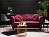 Sofa dla 2 osób SKIEN Welur Bordowy