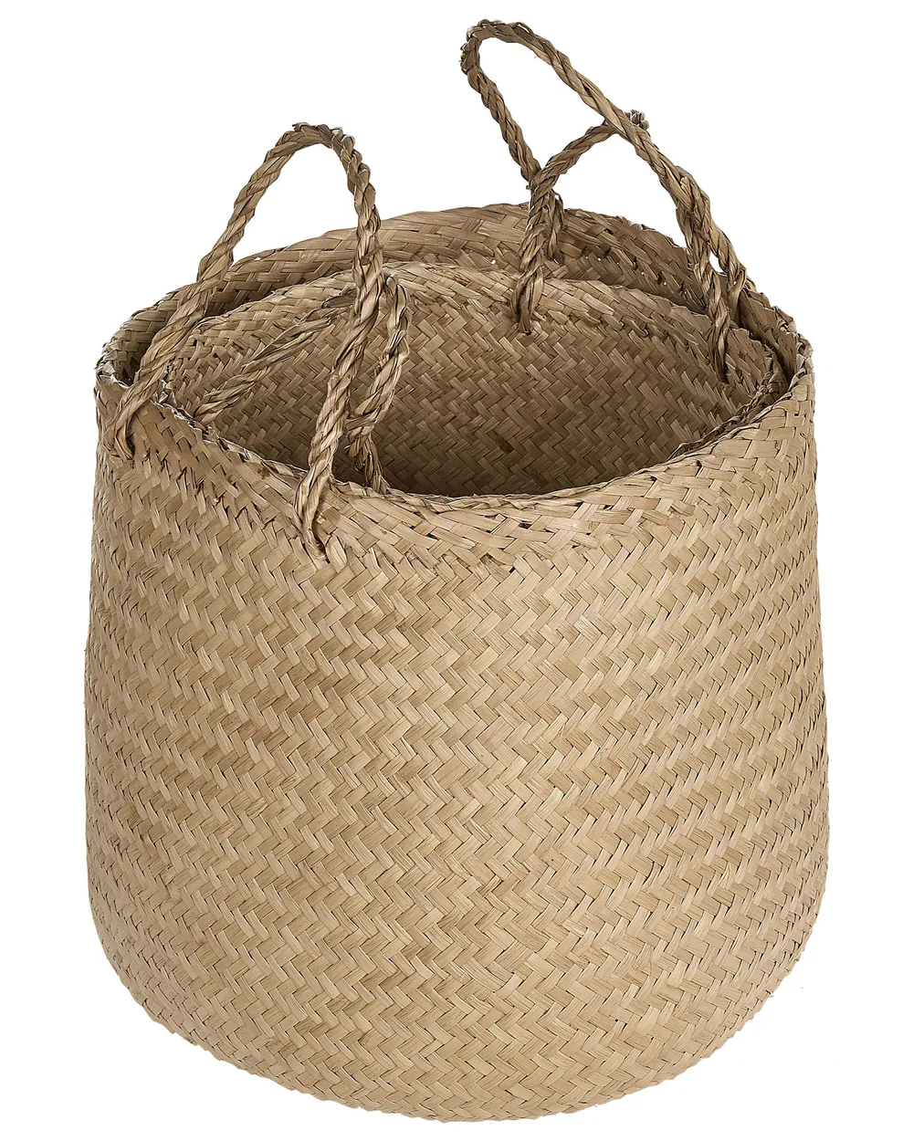 Aufbewahrungskorb 2er Set HALONG Seegras Naturfarben_886554