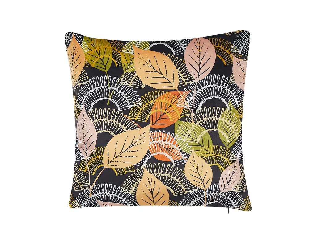 Zestaw 2 poduszek dekoracyjnych LAGURUS 45 x 45 cm Welur Kolorowy Wzór roślinny_818557