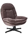 Swivel Armchair AREMARK Chenille Dark Brown