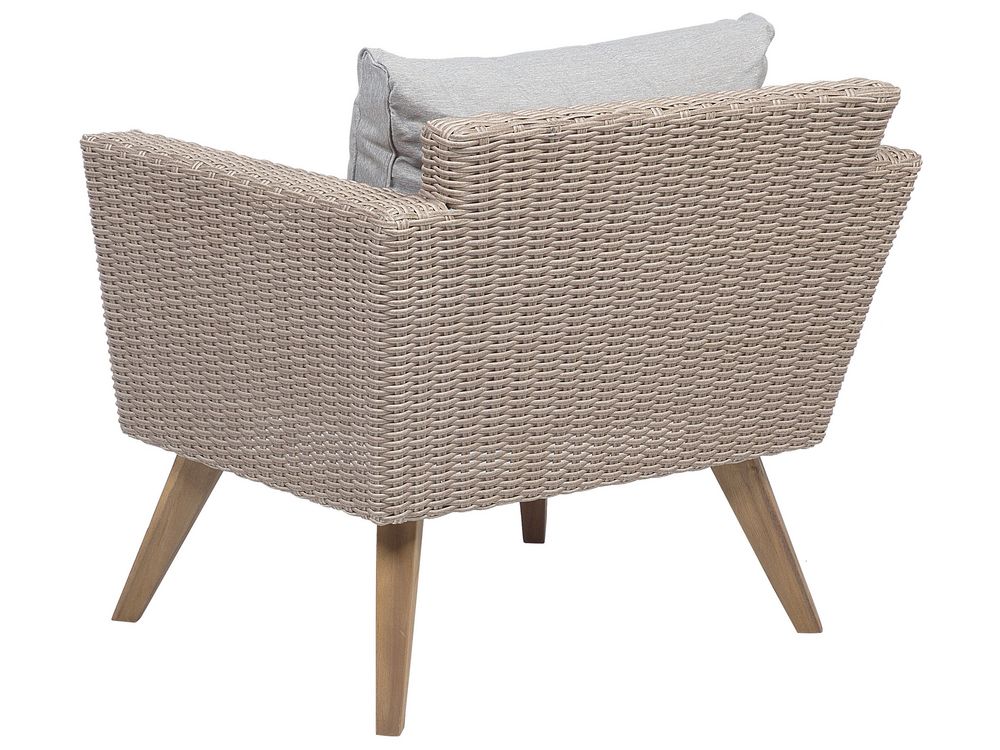4 Seater PE Rattan Garden Sofa Set Grey VITTORIA Beliani