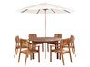 Zestaw ogrodowy drewniany stół i 6 krzeseł AGELLO/TOLVE z parasolem (12 opcji do wyboru)_924316