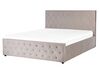 Velvet EU King Size Ottoman Bed Taupe AMIENS_914351