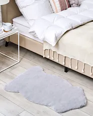 Faux Fur Rug UNDARA Light Grey 60 x 90 cm_819103
