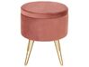 Pouf mit Stauraum Samtstoff rosa / gold SILAS_876808