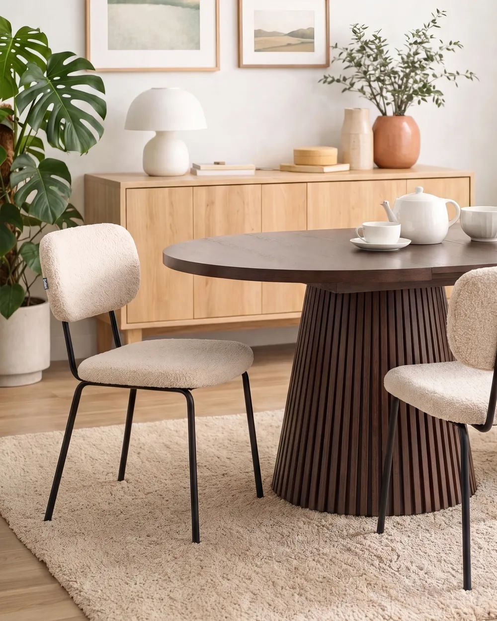 Set of 2 Chairs ADAIR Boucle Beige_1093250