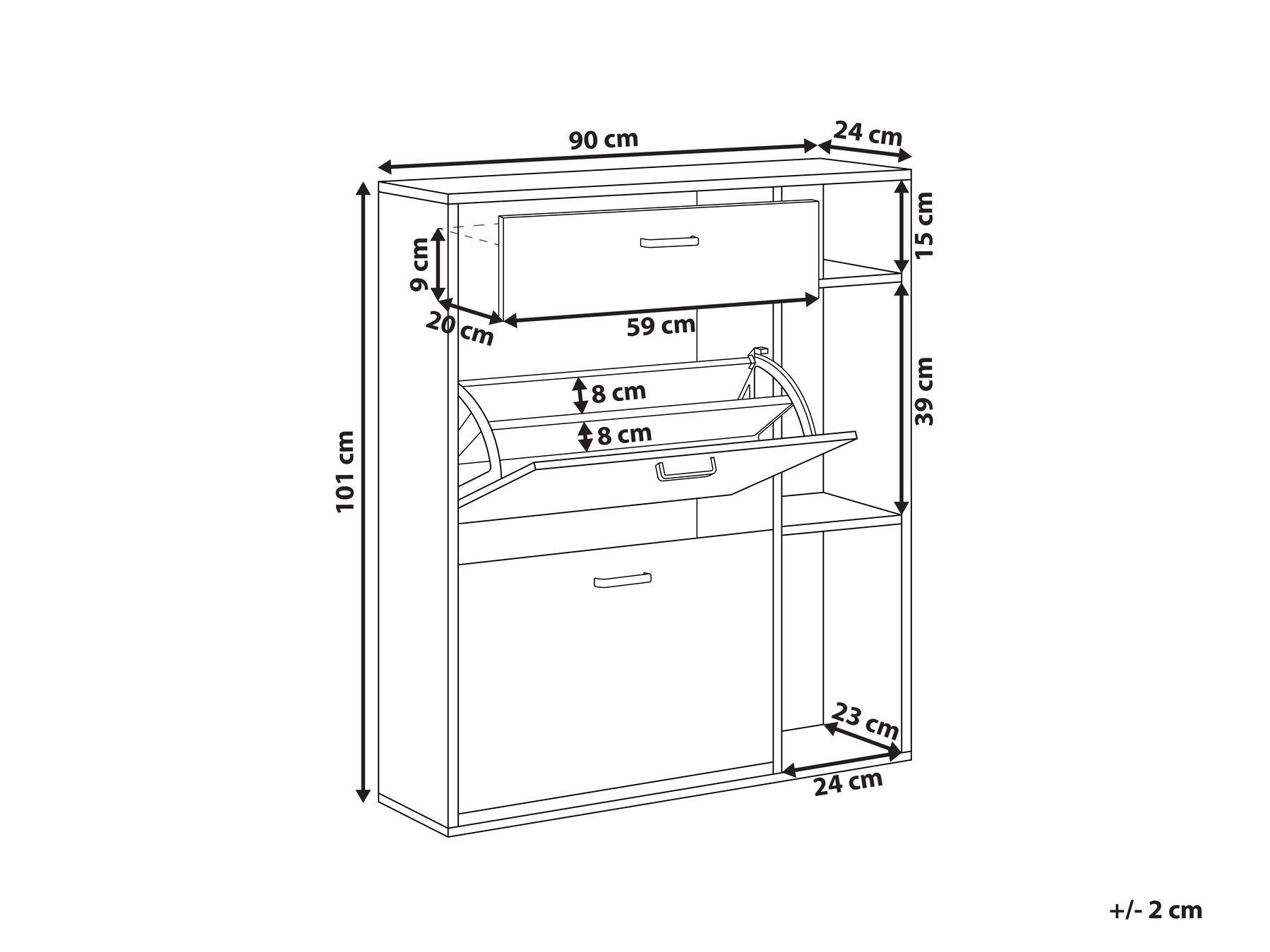 2 Compartment Shoe Storage Cabinet Light Wood and White MACKAY_948297 2 Compartment Shoe Storage Cabinet Light Wood and White MACKAY_948297