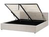 Ottoman Bed LAURESSES Fabric Taupe 180 x 200 cm (EU Super King)