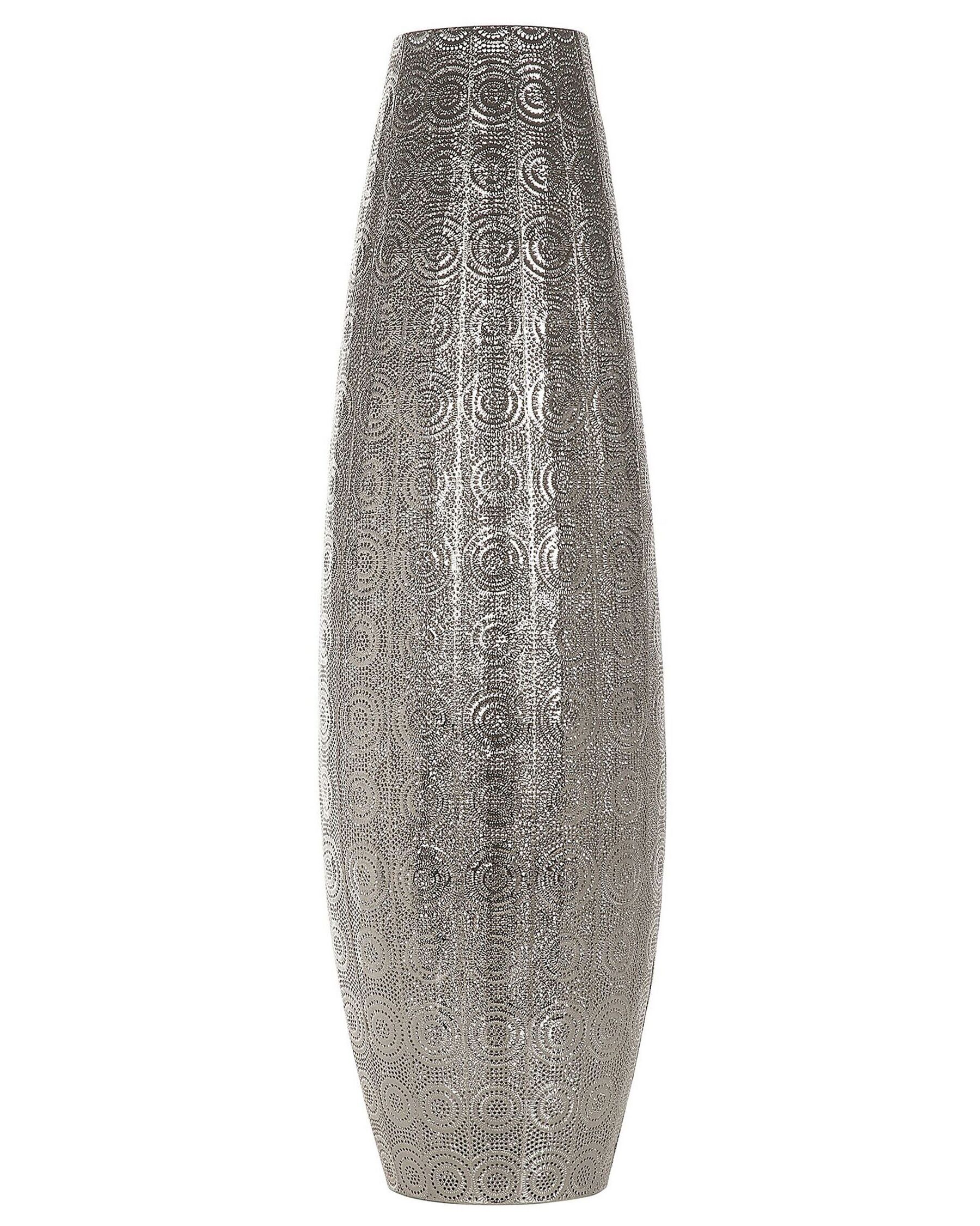 Lampa podłogowa orientalny lampion metalowa srebrna MARINGA_721007