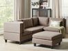 4 Seater Left Hand Modular Fabric Corner Sofa with Ottoman Brown UNSTAD_924923