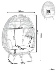 Sedia da giardino VEROLI Rattan sintetico (PE) Beige_1068637
