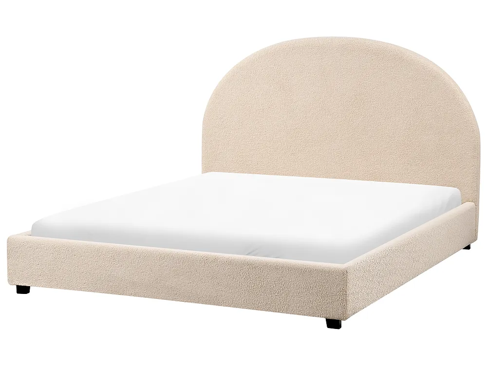 Bed Boucle VAUCLUSE 140 x 200 cm (EU Double) Beige_975998