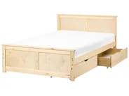 Bed with 2 Drawers DAUPHIN Pine Wood Light Brown 120 x 200 cm (EU Small Double)_1059804