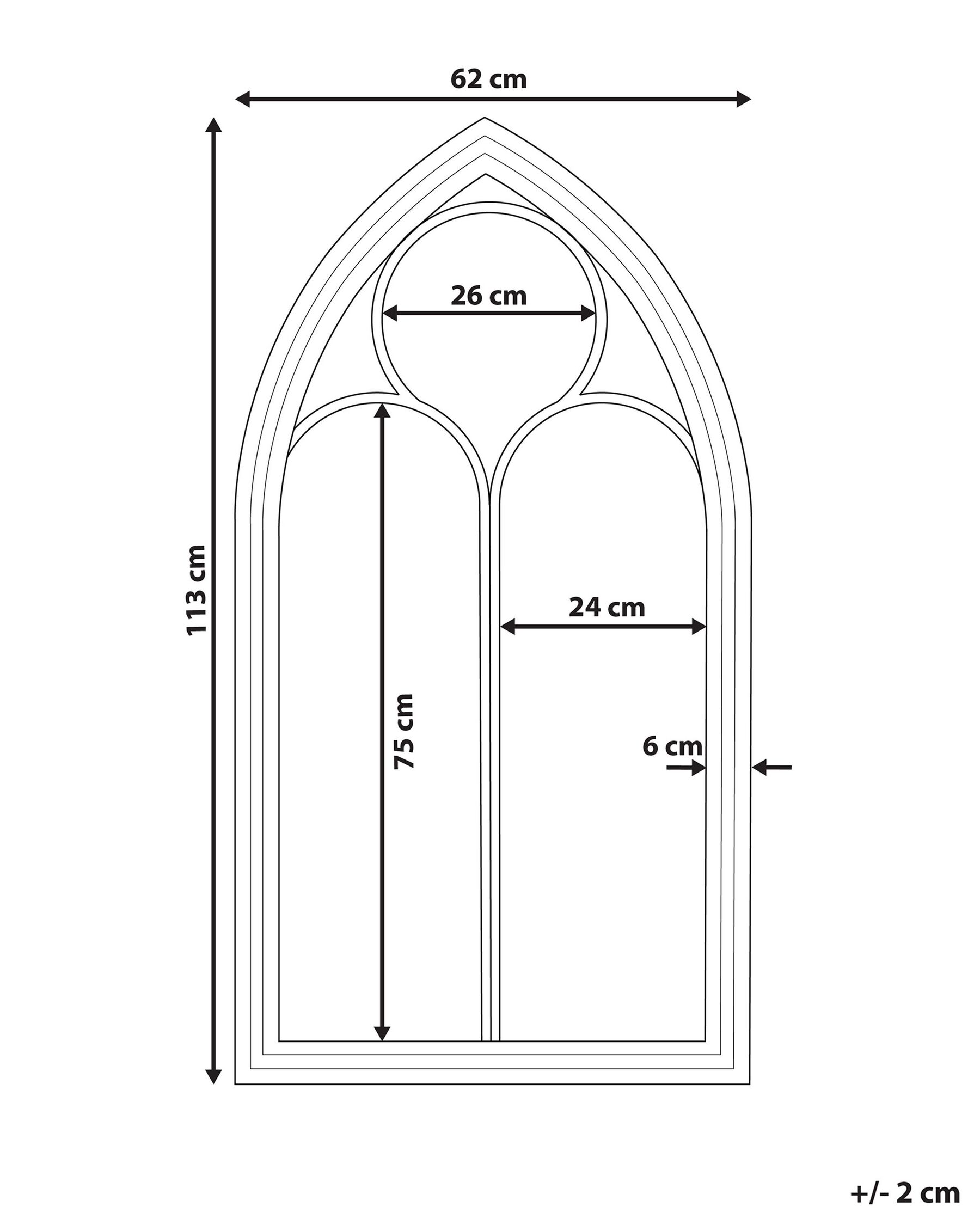 Wall Mirror TRELLY 62 cm 113 cm Metal Black_819043