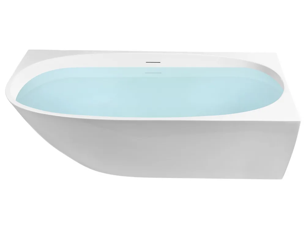 Cadă pe colț PARNAIBA Stânga 170 x 80 cm Alb