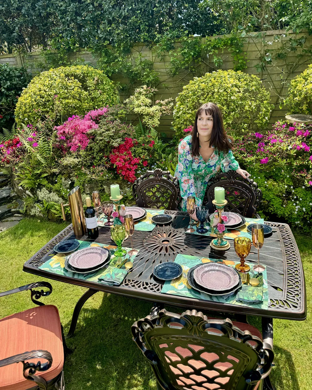 Garden Dining Set 6 Seater LIZZANO with Cushions Metal Dark Brown_923661