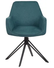 Set of 2 Dining Chairs Swivel JODAR Fabric Teal_945243