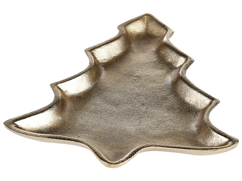 Zestaw 2 pater dekoracyjnych Choinka DURIAN Metal Złoty_843618