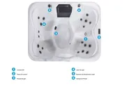 Jacuzzi exterior cu LED ARCELIA Alb_825440