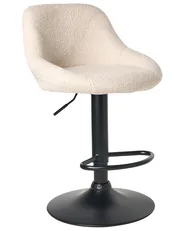 Set of 2 Bar Stools MEDULIN Swivel Boucle Light Beige_1011556