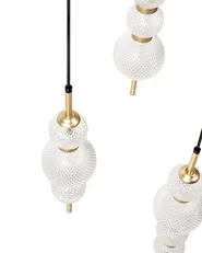 3 Light Pendant Lamp ARAS LED Glass Gold_1033753