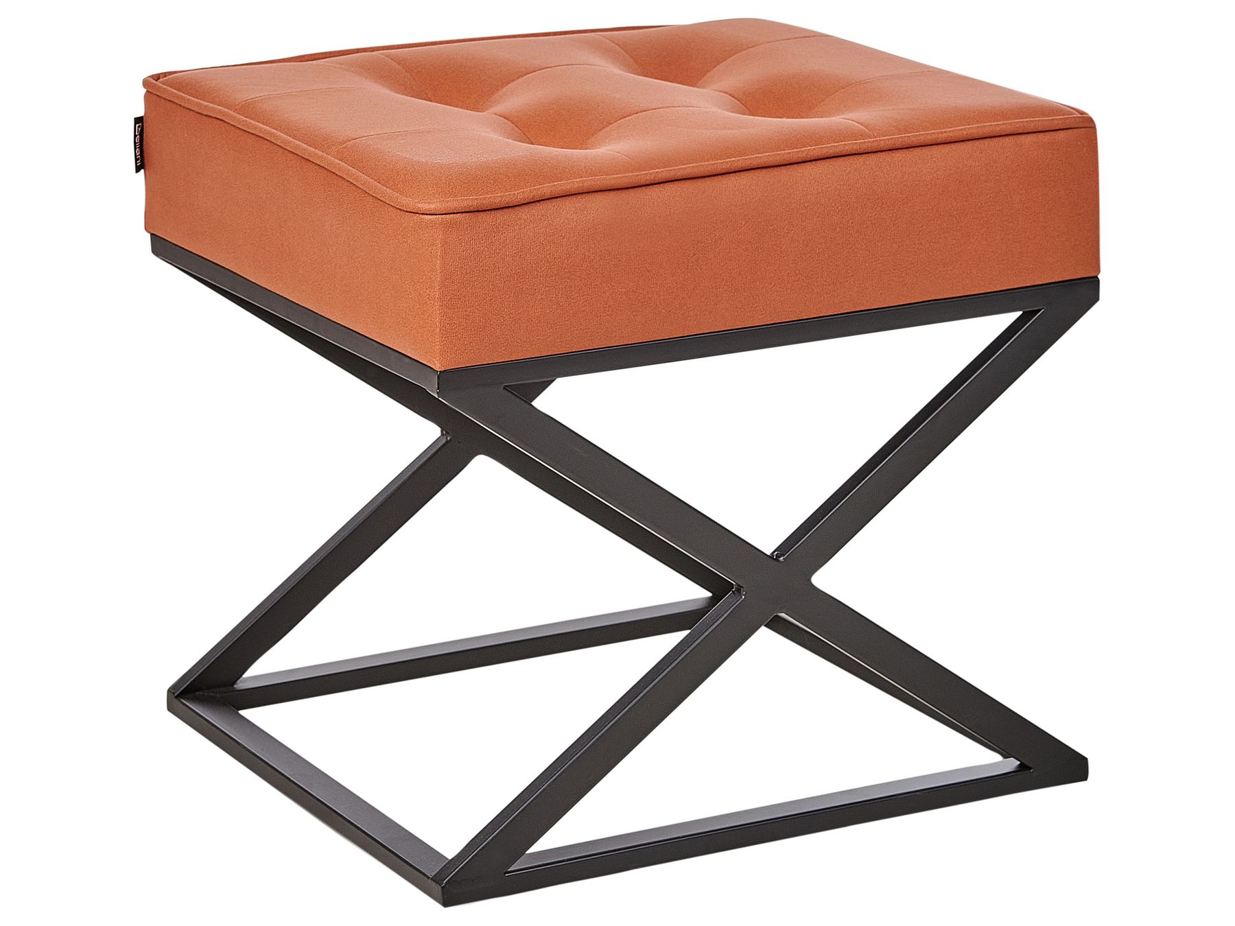 Faux Leather Footstool Orange MURDO_937598