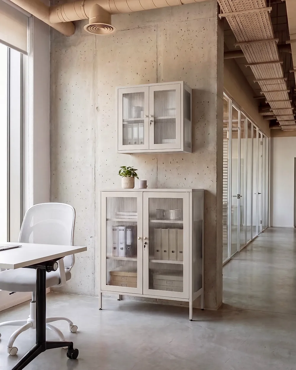 Wall Cabinet HARLYN 60 cm Metal Beige_1176610