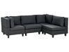 4 Seater Left Hand Modular Fabric Corner Sofa Black UNSTAD_924733
